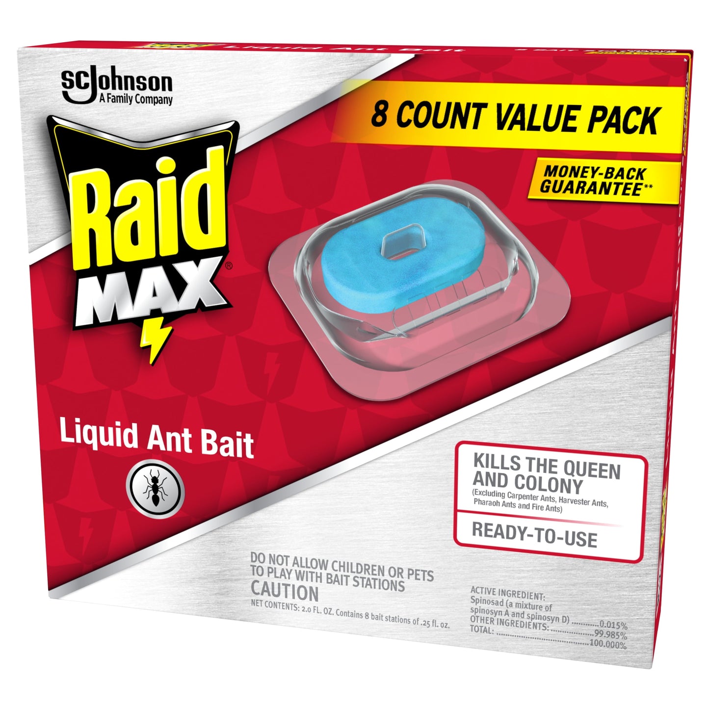 Raid Max Liquid Ant Bait, Outdoor and Indoor Ant Poison Bait Stations for Home, 8 Count