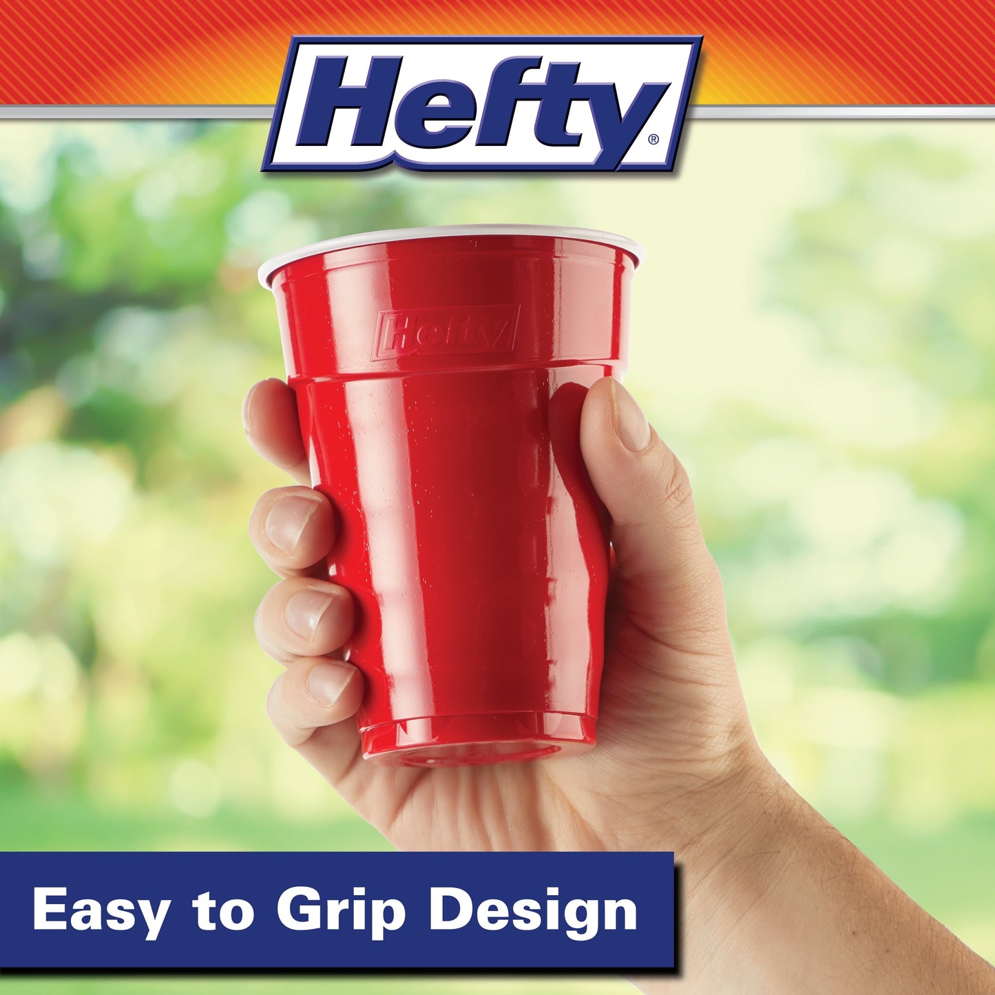 Hefty Party On Disposable Plastic Cups, Red, 18 Ounce, 25 Count