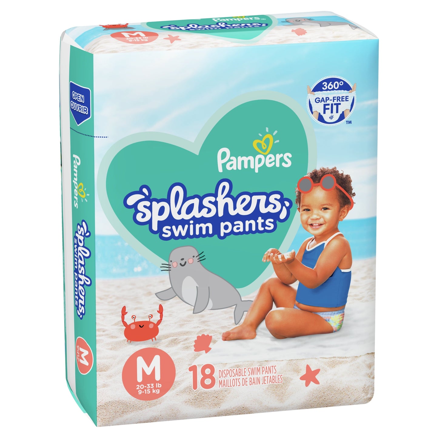 Pampers Splashers Swim Diapers Size m, 18 Count