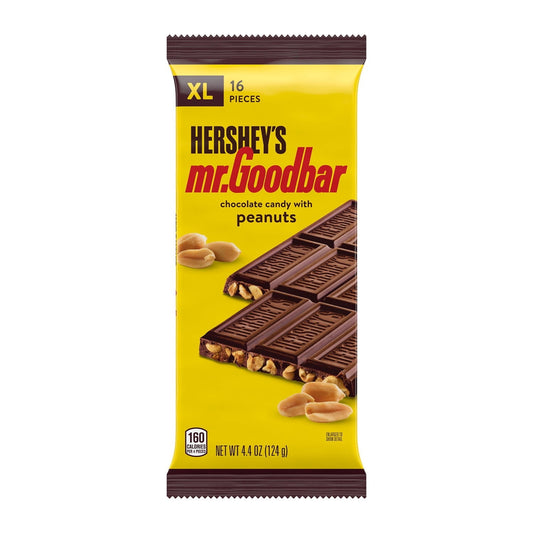 Hershey's Mr. Goodbar Chocolate with Peanuts XL Candy, Bar 4.4 oz, 16 Pieces