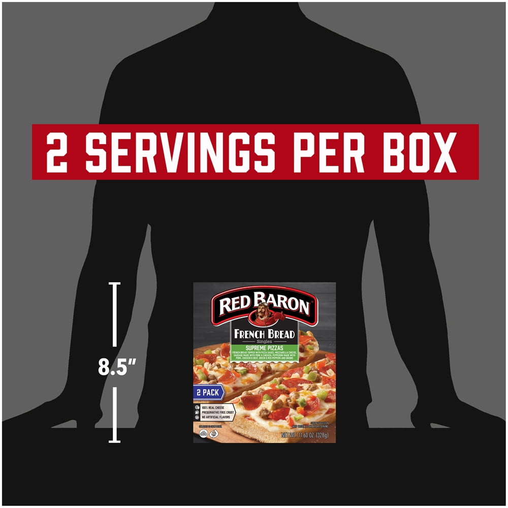 Red Baron French Bread Supreme Frozen Pizza 2 Count 11.6oz