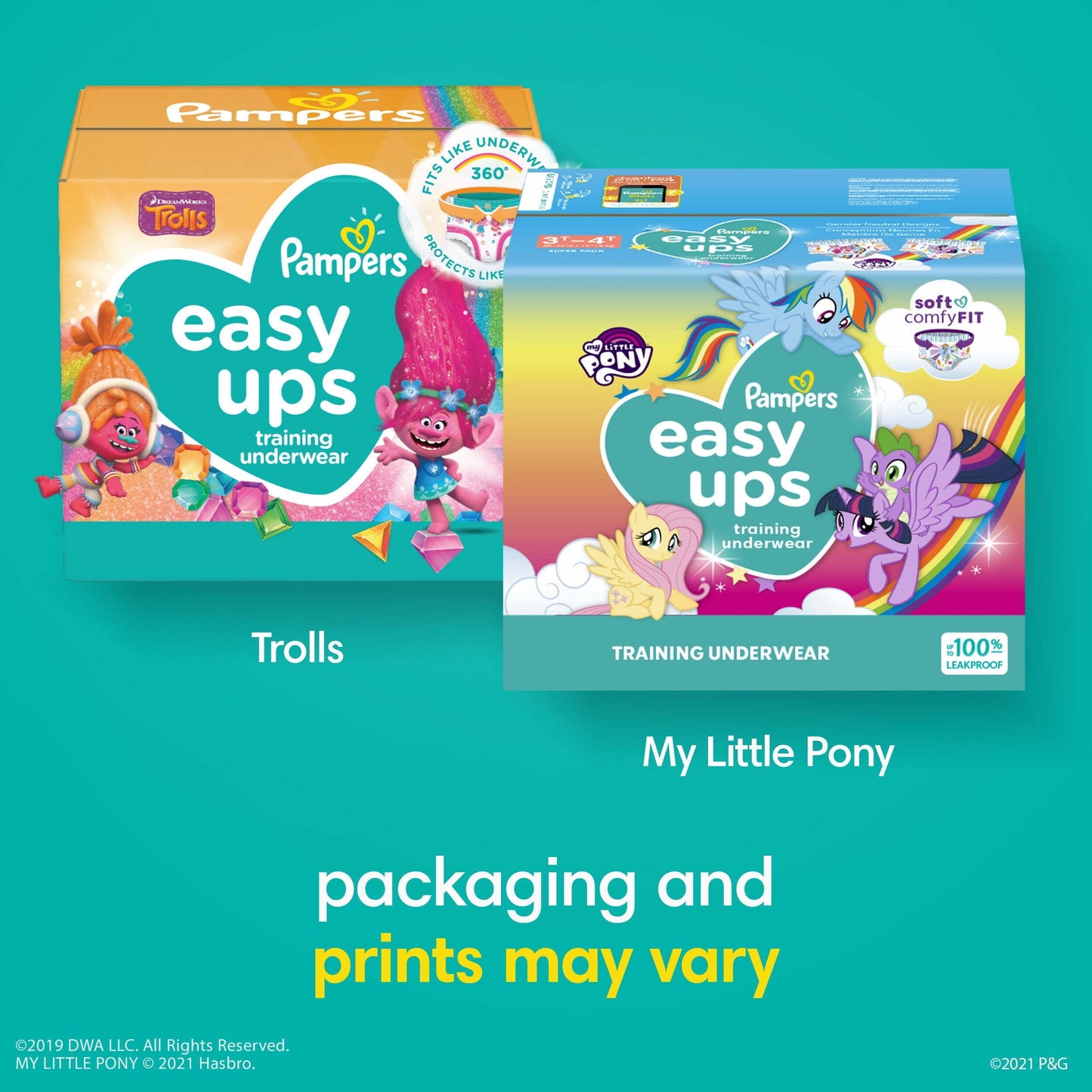 Pampers Easy Ups My Little Pony Training Pants Toddler Girls 2T/3T 25 Ct