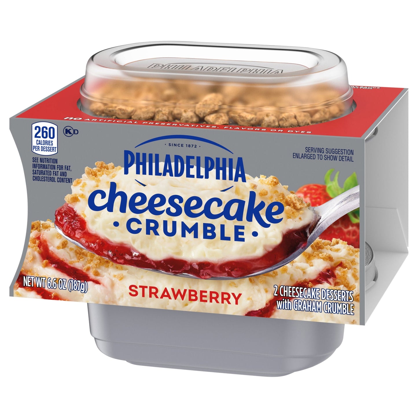 Philadelphia Cheesecake Crumble Strawberry Cheesecake Dessert with Graham, 2 Ct Pack