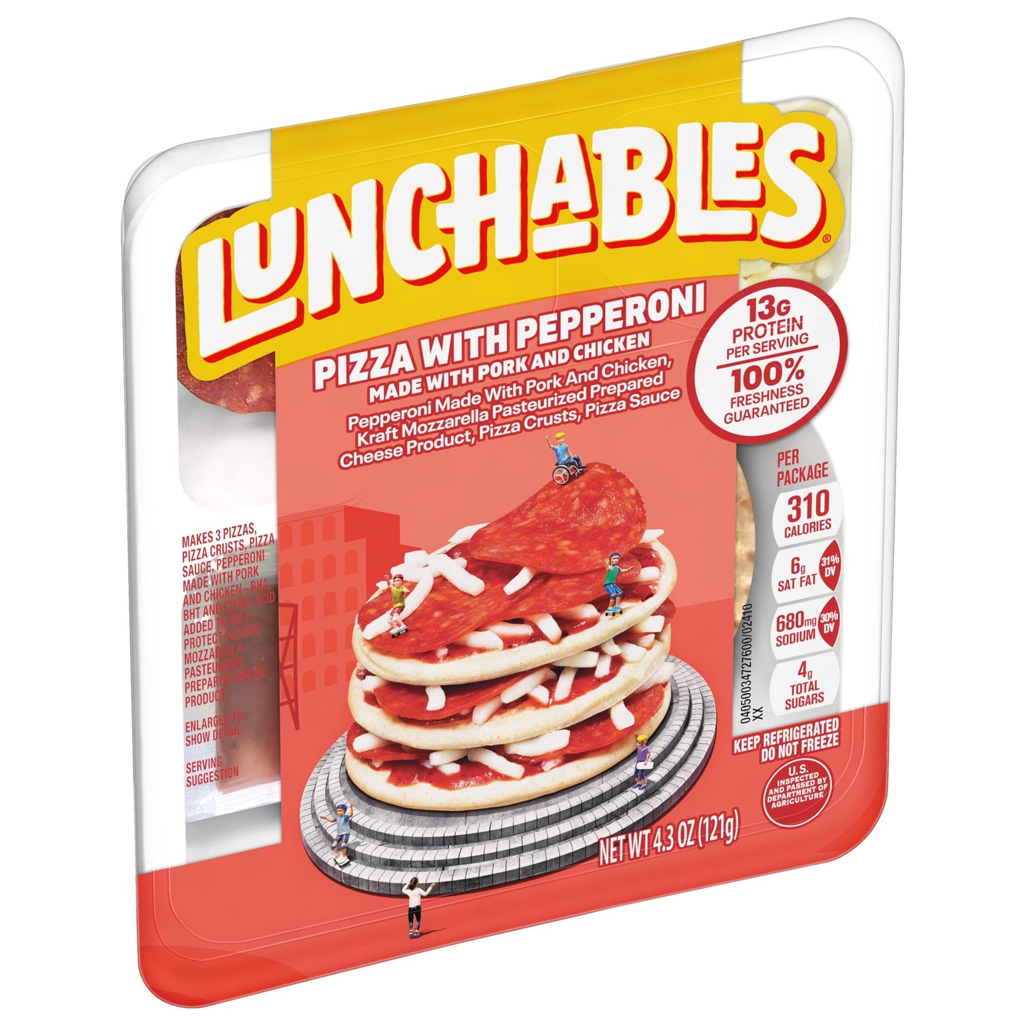 Lunchables Pizza with Pepperoni Kids Lunch Snack, 4.3 oz Tray