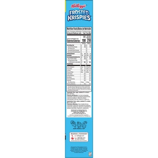 Kellogg's Rice Krispies Original Cold Breakfast Cereal, Family Size, 17.1 oz Box