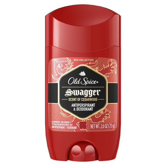 Old Spice Red Collection Swagger Scent Invisible Solid Antiperspirant Deodorant for Men, 2.6 oz