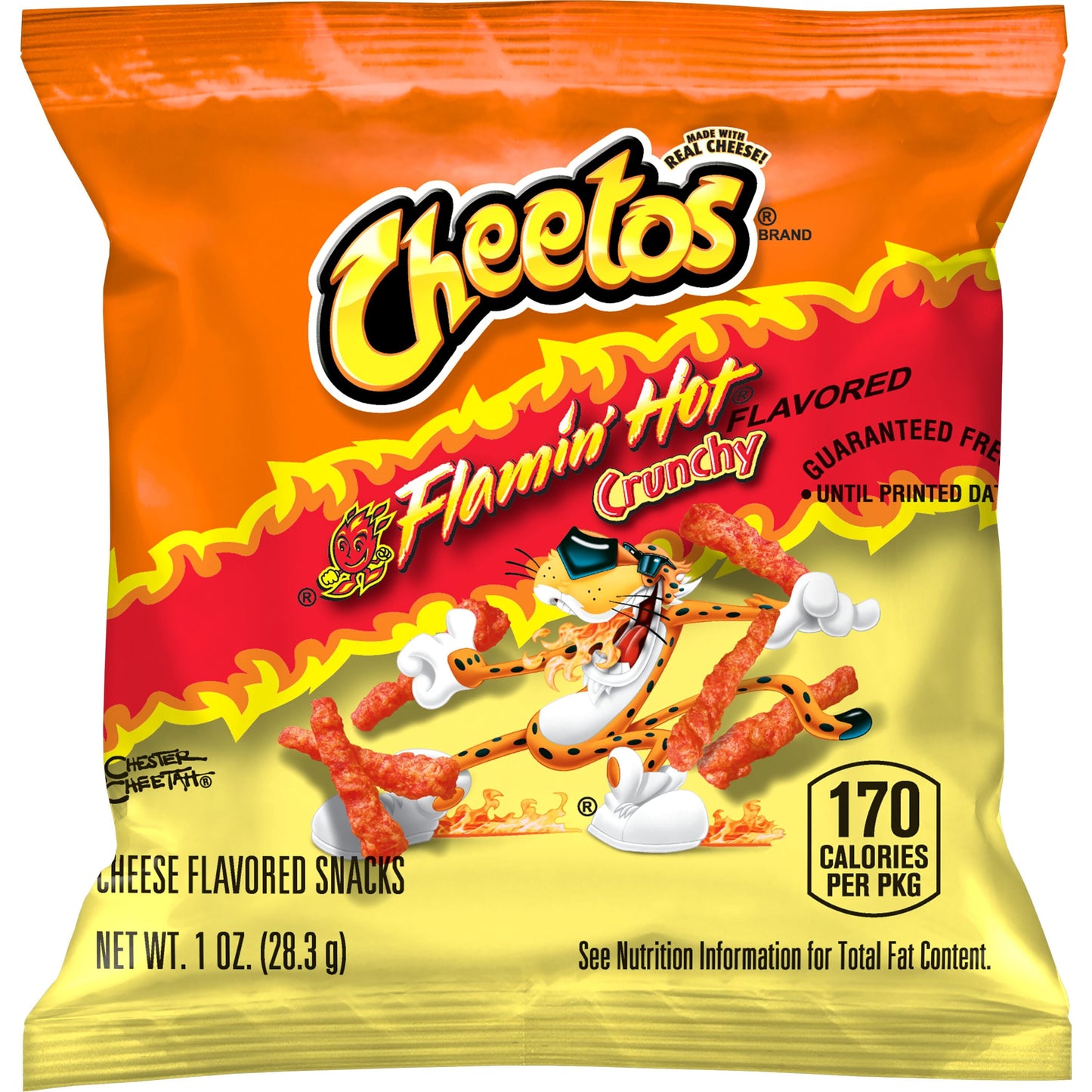 Cheetos Crunchy Flamin' Cheese Flavored Snack Chips, 1 oz Bag