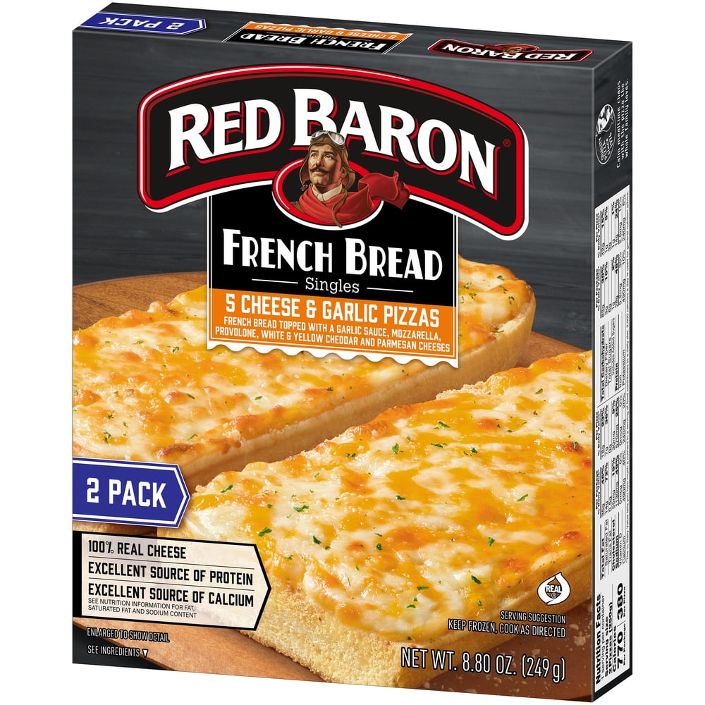 Red Baron French Bread Cheese and Garlic Frozen Pizza 2 Ct 8.8 oz (Frozen)