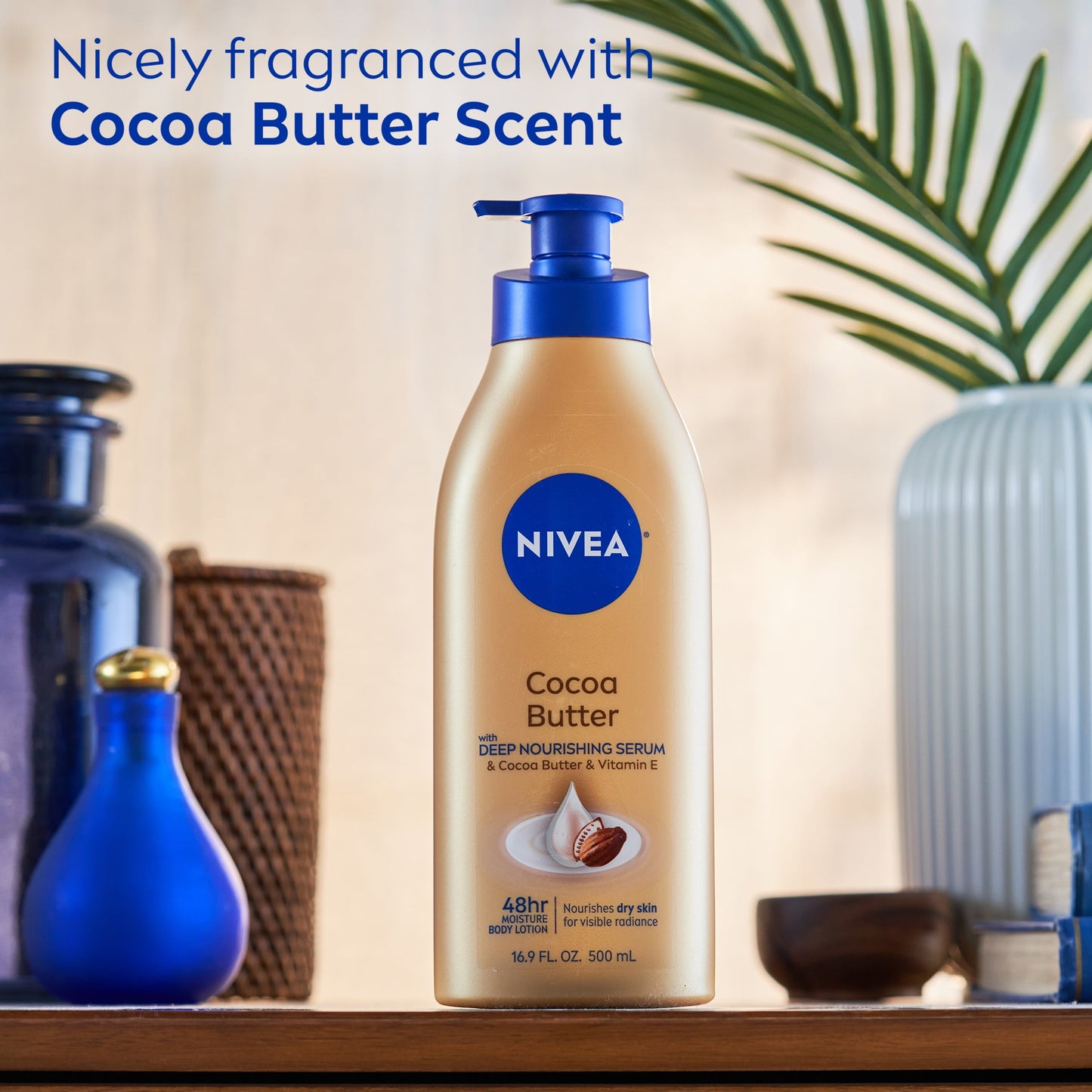 NIVEA Cocoa Butter Body Lotion with Deep Nourishing Serum, 20 Fl Oz