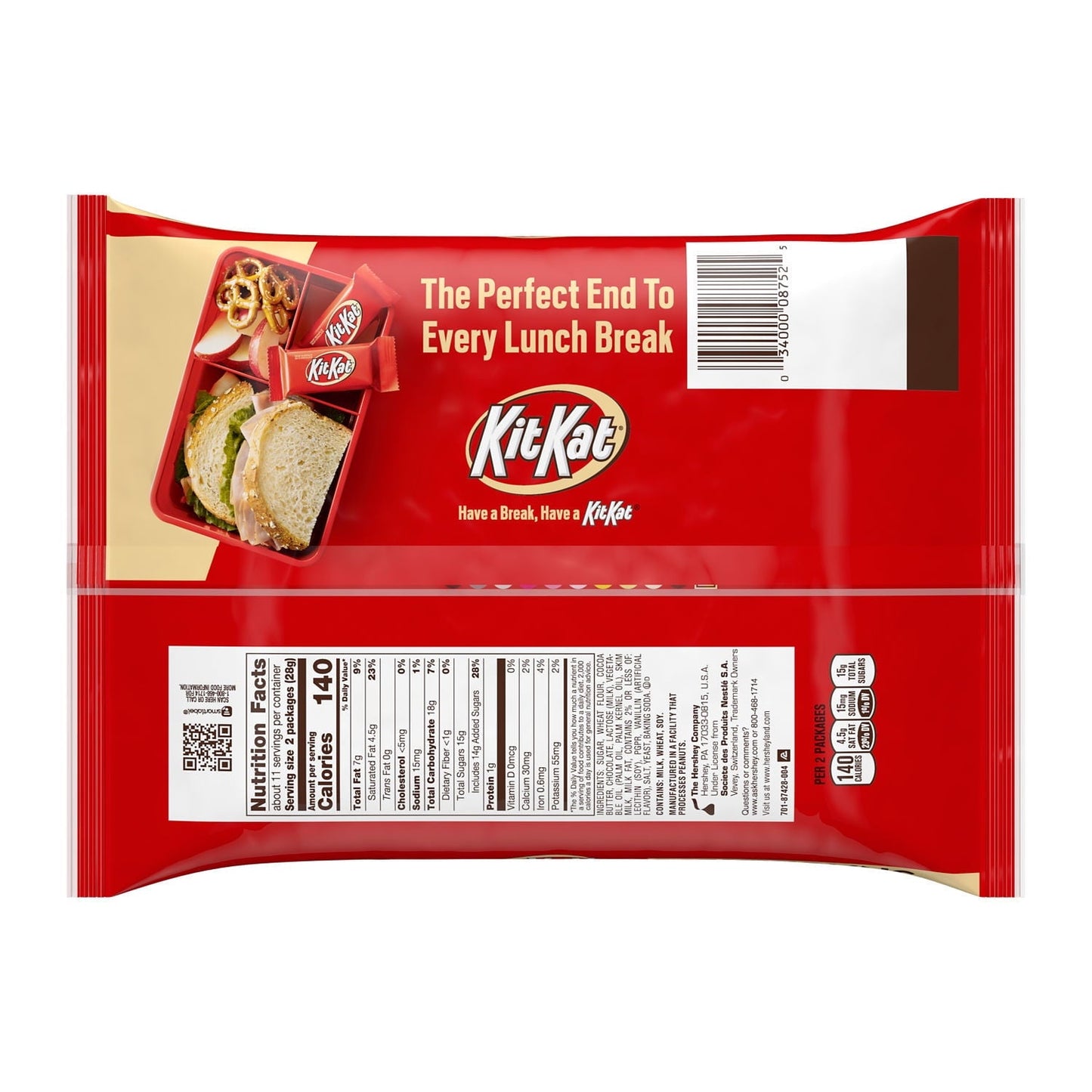 Kit Kat® Milk Chocolate Wafer Snack Size Candy, Bag 10.78 oz