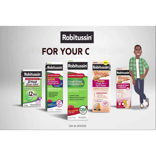 Robitussin Max Strength Cough Congestion DM and Cold Medicine for Nighttime Relief, Berry, 8 Fl Oz
