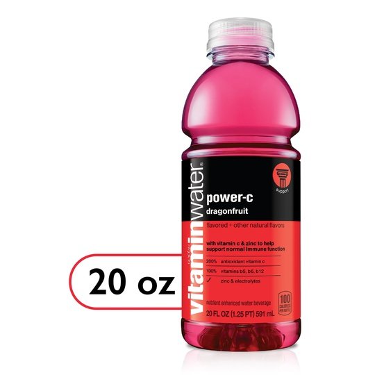 vitaminwater power-c electrolyte enhanced water, dragonfruit, 20 fl oz bottle