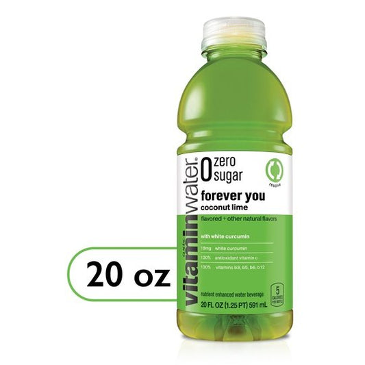 vitaminwater zero forever you nutrient enhanced water w/ vitamins, coconut-lime, 20 fl oz