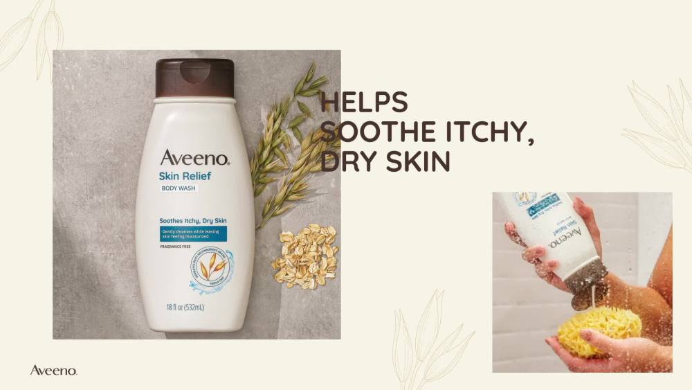 Aveeno Skin Relief Moisturizing Body Wash, Soap Free for Sensitive Skin, Fragrance Free Shower Gel, 33 oz